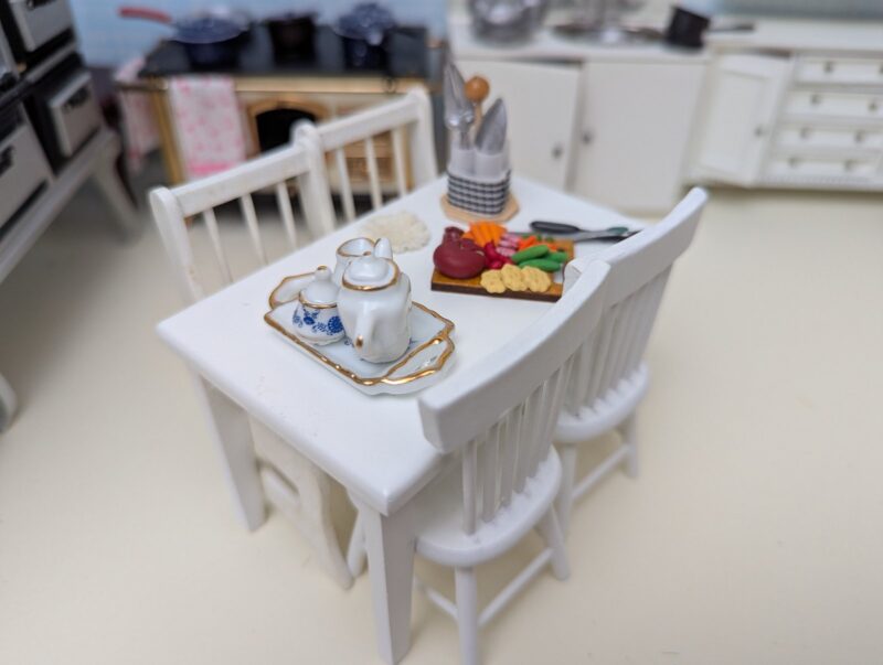 The Modern Kitchen, a diorama based on childhood memories of Shiraz, Iran, by Niccu Tafarrodi