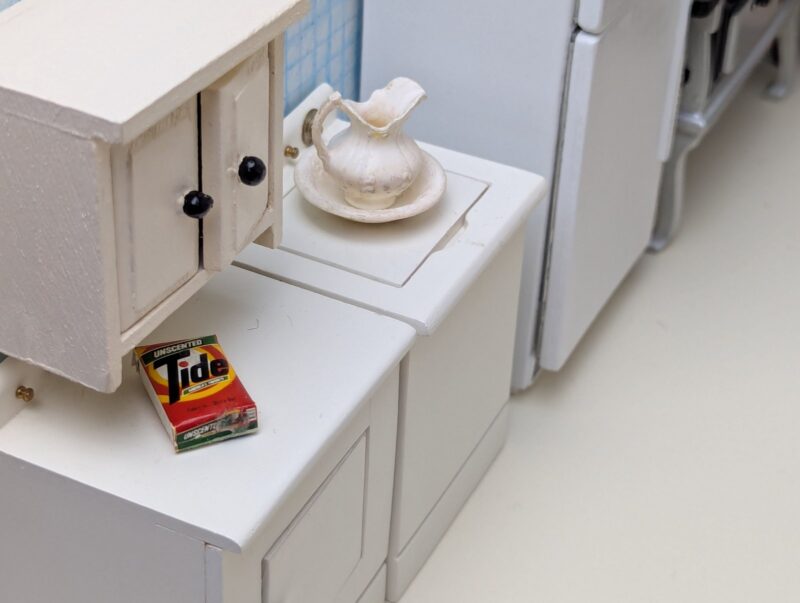 The Modern Kitchen, a diorama based on childhood memories of Shiraz, Iran, by Niccu Tafarrodi