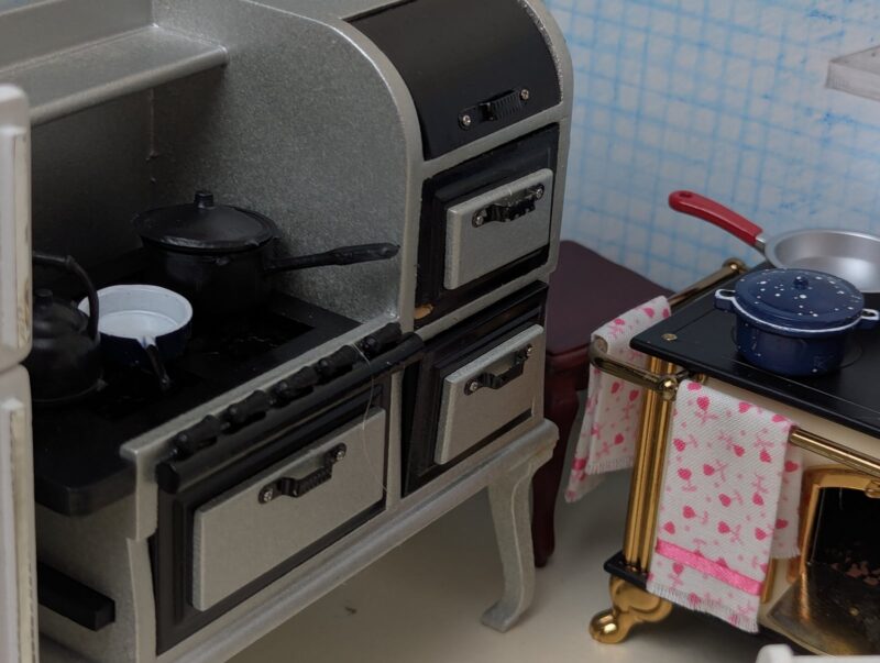 The Modern Kitchen, a diorama based on childhood memories of Shiraz, Iran, by Niccu Tafarrodi