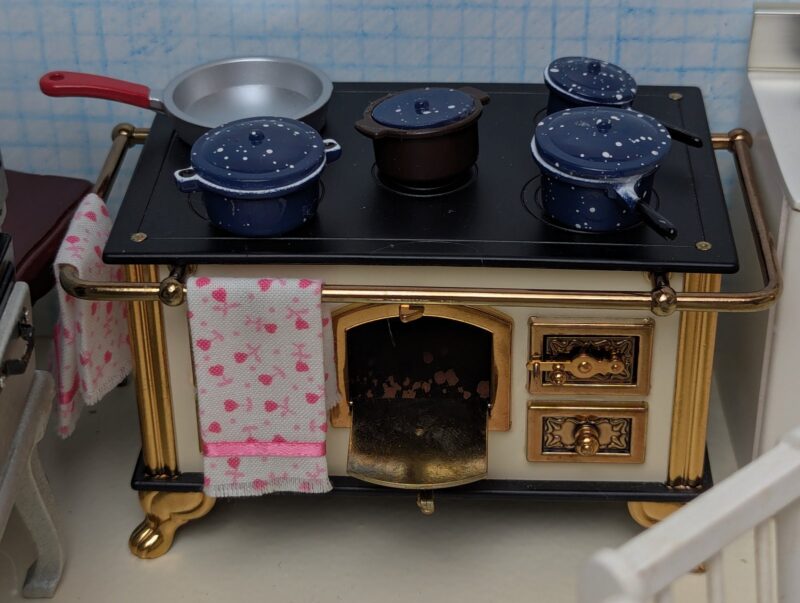 The Modern Kitchen, a diorama based on childhood memories of Shiraz, Iran, by Niccu Tafarrodi