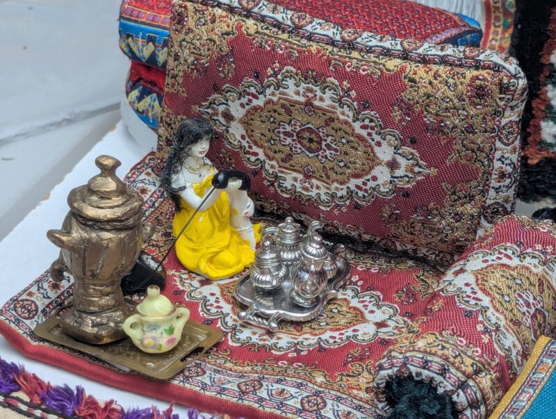 Persian Rugs, Gabbeh & Kilims, a diorama based on childhood memories of Shiraz, Iran, by Niccu Tafarrodi