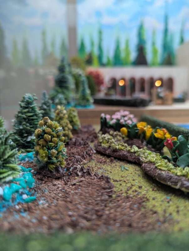 Tomb of Saadi, a diorama based on childhood memories of Shiraz, Iran, by Niccu Tafarrodi