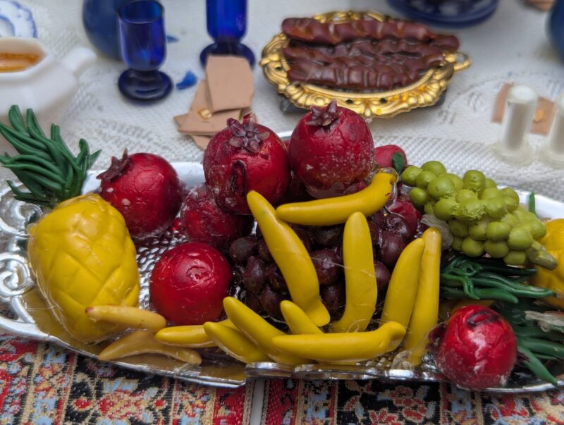 Traditional Dinning Room, a diorama based on childhood memories of Shiraz, Iran, by Niccu Tafarrodi
