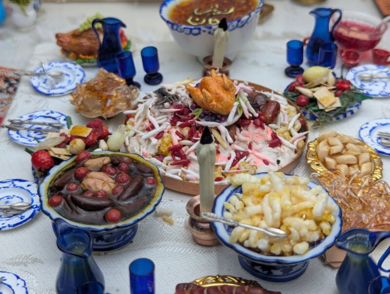 Traditional Dinning Room, a diorama based on childhood memories of Shiraz, Iran, by Niccu Tafarrodi