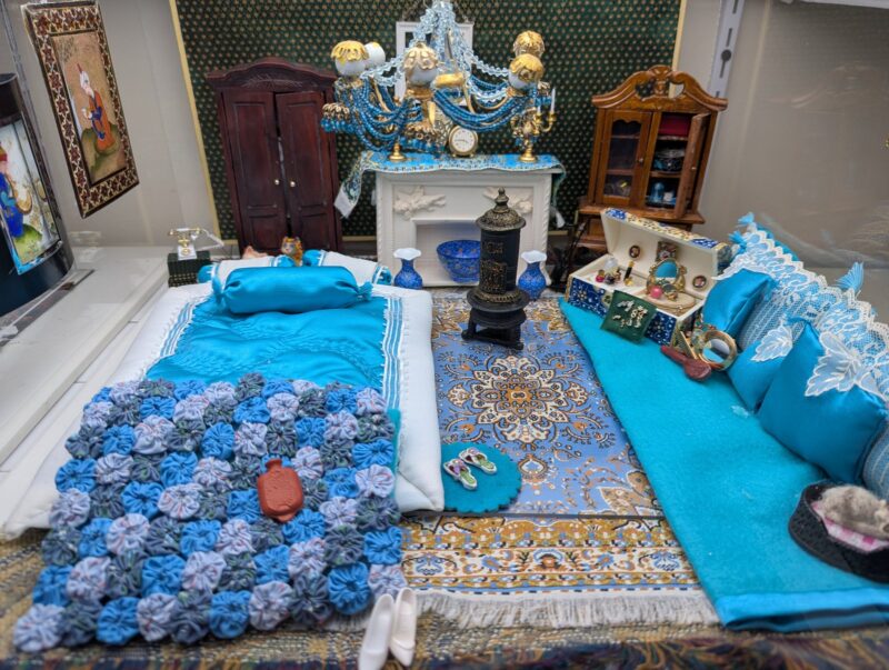 Traditional Master Bedroom, a diorama based on childhood memories of Shiraz, Iran, by Niccu Tafarrodi