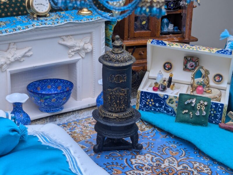 Traditional Master Bedroom, a diorama based on childhood memories of Shiraz, Iran, by Niccu Tafarrodi