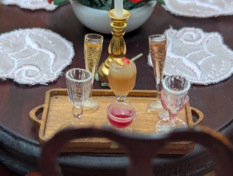 Westernized Dinning Room, a diorama based on childhood memories of Shiraz, Iran, by Niccu Tafarrodi